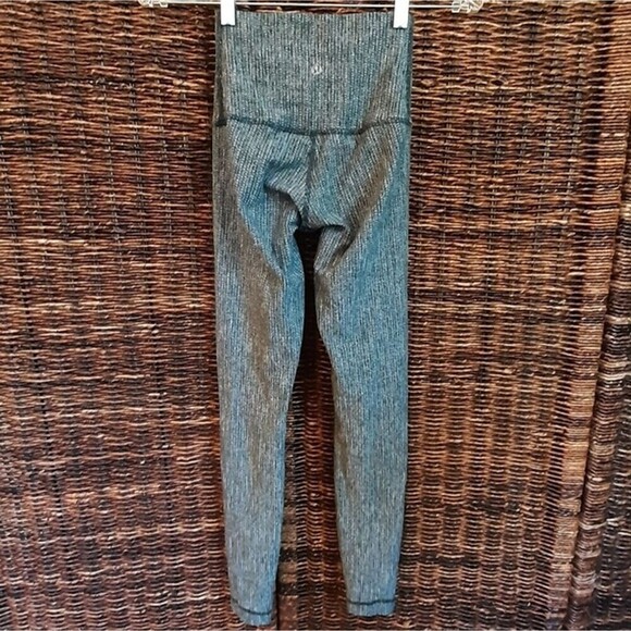 Lululemon Wunder Under Leggings Women's 2 Green Yoga Pants Coco Pique Fuel Gym - Picture 7 of 9